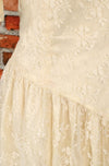 Vintage 90s Ivory Lace JESSICA MCCLINTOCK Gunne Sax Princess Cut Puff Sleeve Wedding Dress - 9