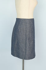 Blue Chambray J. CREW Scalloped Mini Skirt - 2