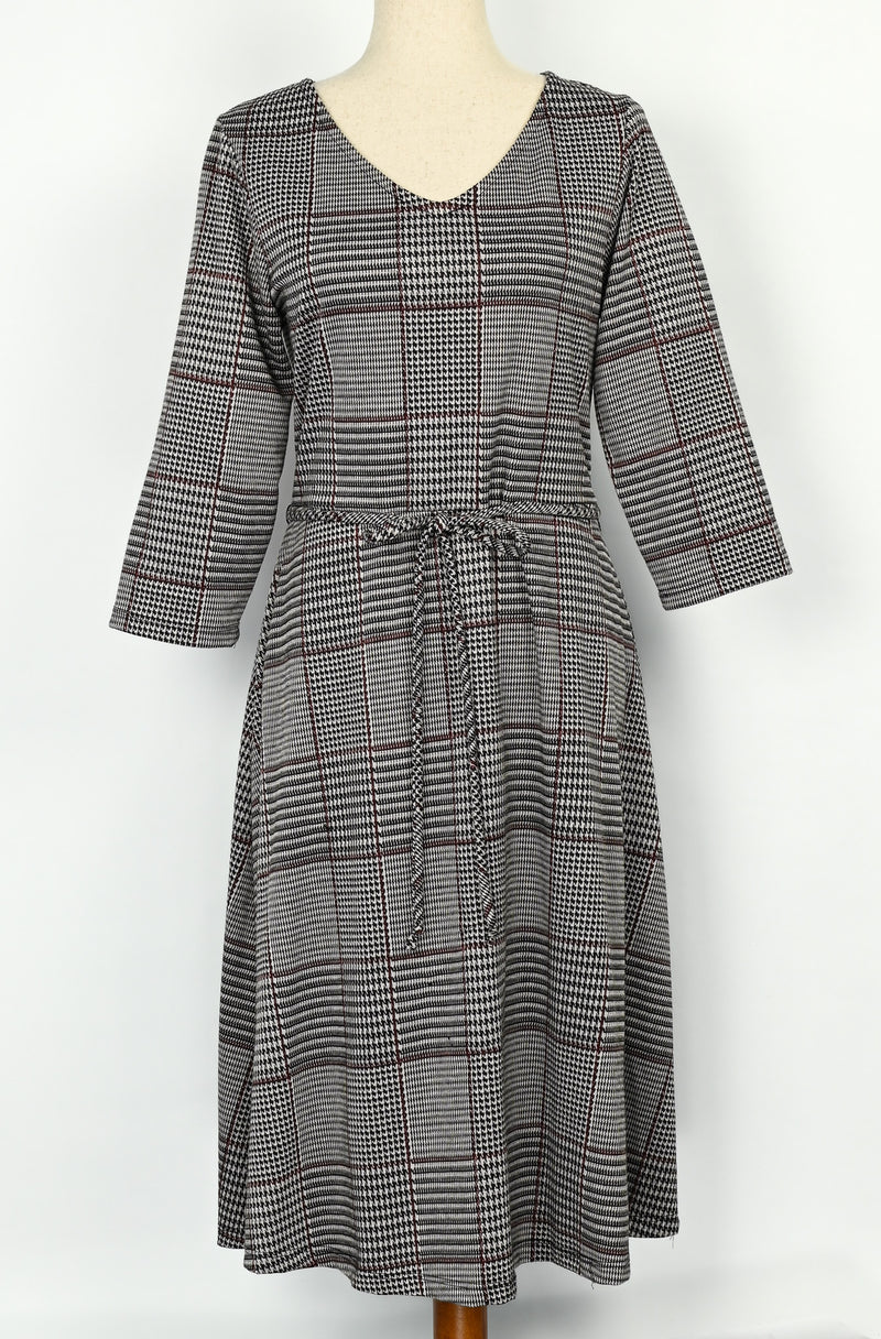 Vintage 80s/90s Black & White Houndstooth Checkered OLIVIA MATTHEWS Dress - 1X