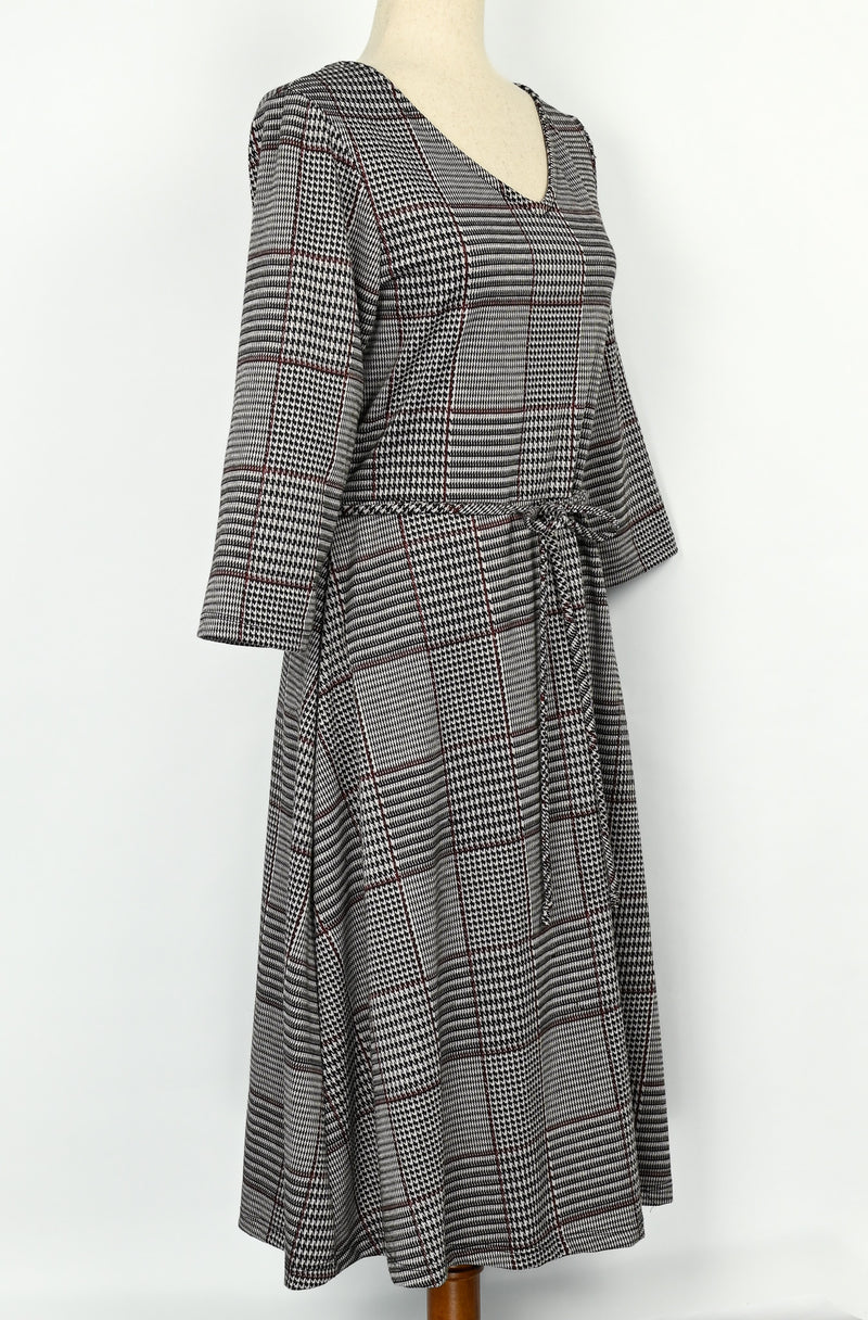 Vintage 80s/90s Black & White Houndstooth Checkered OLIVIA MATTHEWS Dress - 1X