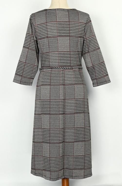 Vintage 80s/90s Black & White Houndstooth Checkered OLIVIA MATTHEWS Dress - 1X