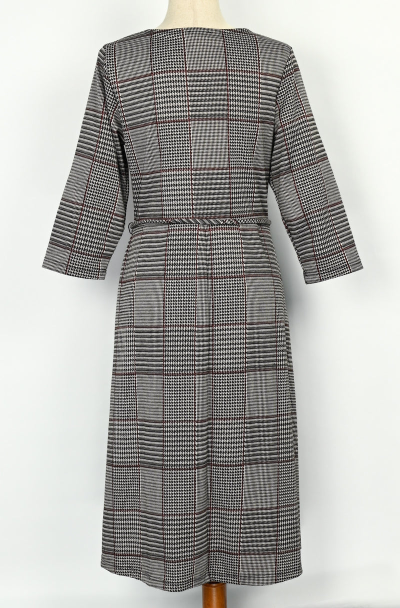 Vintage 80s/90s Black & White Houndstooth Checkered OLIVIA MATTHEWS Dress - 1X
