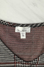 Vintage 80s/90s Black & White Houndstooth Checkered OLIVIA MATTHEWS Dress - 1X