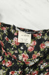 Vintage 90s Black & Red Floral ELISSE JR. Polyester Button Up Dress - 9/10
