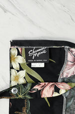 Vintage 80s Black Floral Hawaiian SHANNON MARIE Dress - S