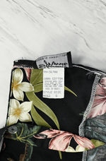 Vintage 80s Black Floral Hawaiian SHANNON MARIE Dress - S