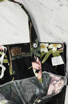 Vintage 80s Black Floral Hawaiian SHANNON MARIE Dress - S