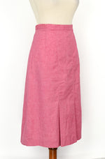 Vintage 80s Pink FRANK LEE High Waisted Midi Skirt