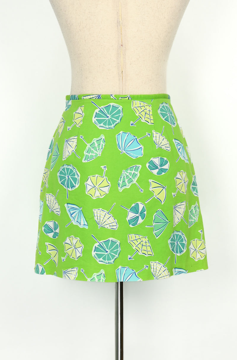 Vintage Green & Blue Umbrella BRIGGS NEW YORK Mini Skort - 10