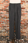 Vintage 50s/60s Grey Tweed Wool Pleated Cuffed Dress Pants