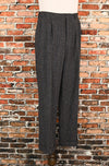 Vintage 50s/60s Grey Tweed Wool Pleated Cuffed Dress Pants