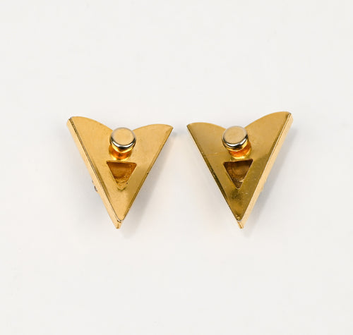 Gold Tone & Black Onyx Western Collar Tips