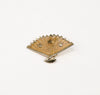 Vintage Gold Tone Handheld Mesh Fan Brooch