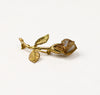 Vintage Gold Tone & Mesh ANNE KLEIN Long Stem Rose Brooch