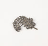 Vintage Silver Tone Rhinestone Feather Plume Brooch