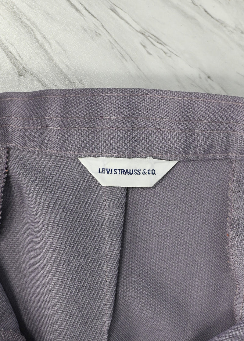 Vintage 70s Greyish Purple LEVI STRAUSS & CO. Straight Leg Polyester Dress Pants - 10