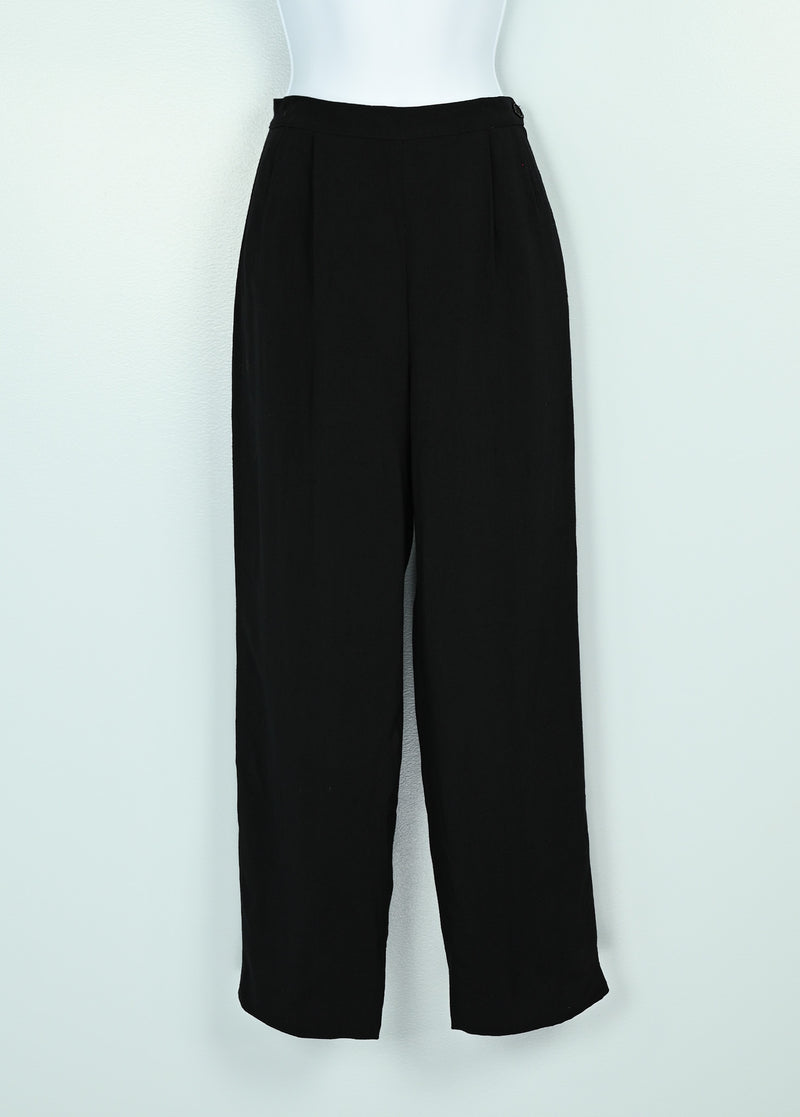 Vintage 80s Black N CLUB M High Waisted Polyester Dress Pants - 6