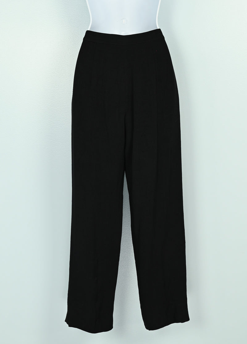 Vintage 80s Black N CLUB M High Waisted Polyester Dress Pants - 6
