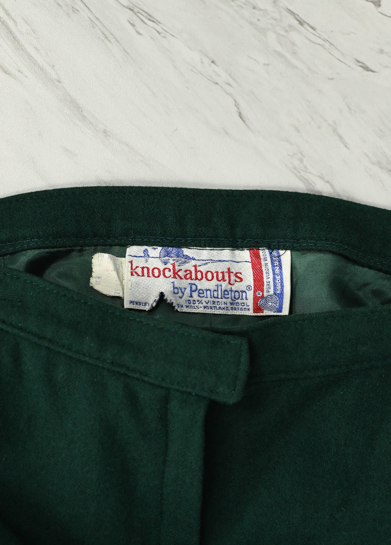 Vintage 60s Green Wool KNOCKABOUTS BY PENDLETON Capris Dress Pants - 10