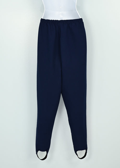 Vintage 80s Dark Blue BLAIR Elastic Waist Stirrup Pants - 12P