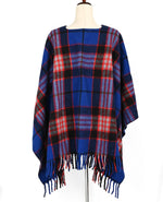RARE Vintage Blue & Red Plaid AMANA WOOLEN MILLS Wool Shawl Wrap