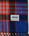 RARE Vintage Blue & Red Plaid AMANA WOOLEN MILLS Wool Shawl Wrap