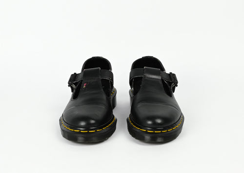 Black Leather DR. MARTESN "Polley Daze" Mary Janes Shoes