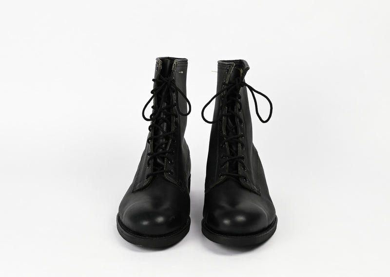Vintage Black 1987 ADDISON SHOE COMP. 10 Hole Military Combat Boots - 9 XW