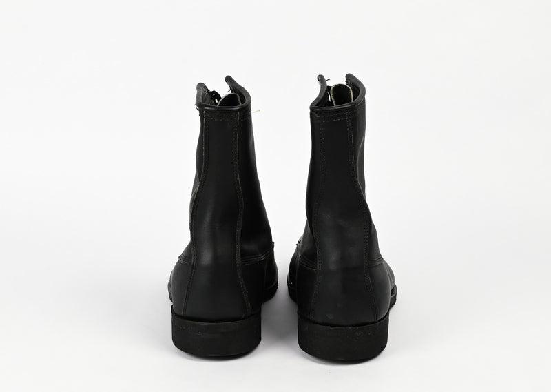 Vintage Black 1987 ADDISON SHOE COMP. 10 Hole Military Combat Boots - 9 XW
