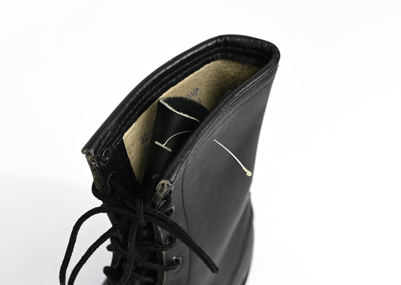 Vintage Black 1987 ADDISON SHOE COMP. 10 Hole Military Combat Boots - 9 XW