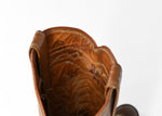 Vintage Beige & Brown JUSTIN Leather Cowboy Boots - 8 D