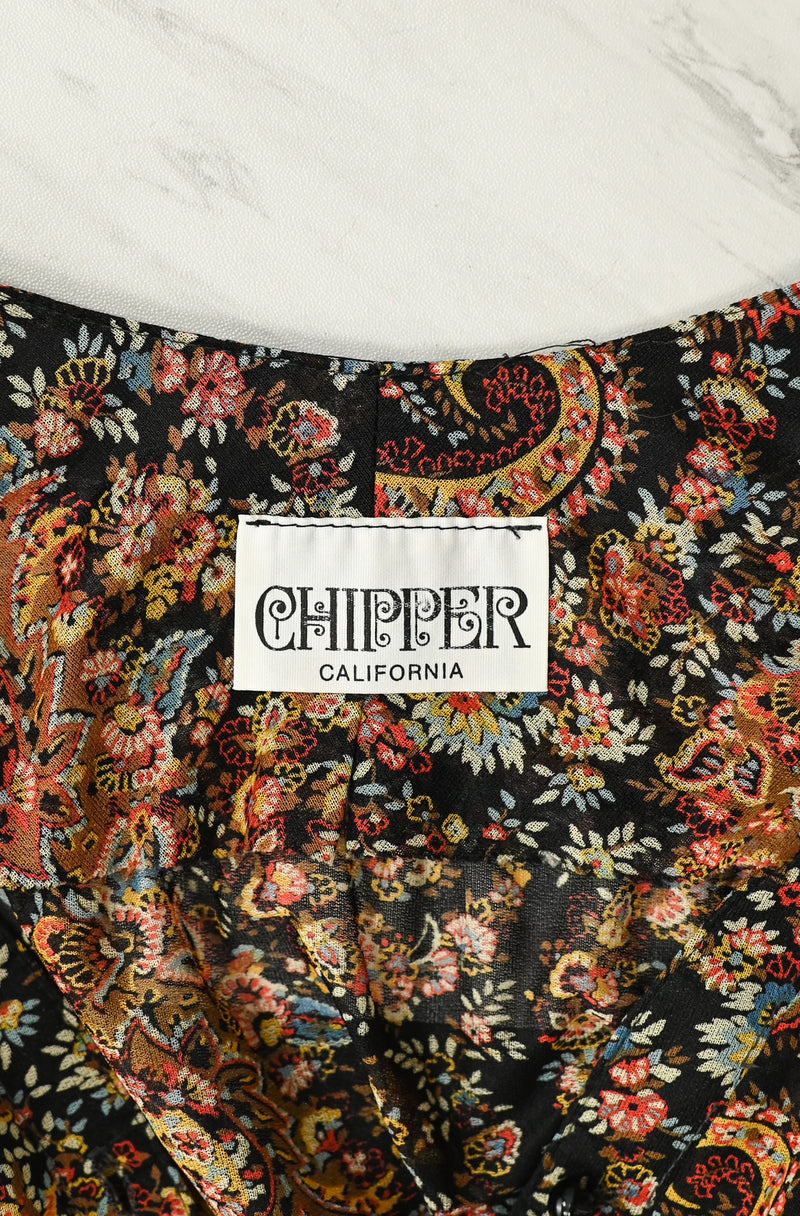 Vintage 70s Paisley CHIPPER CALIFORNIA Sheer Fit & Flare Short Sleeve –  Barrio Boutique