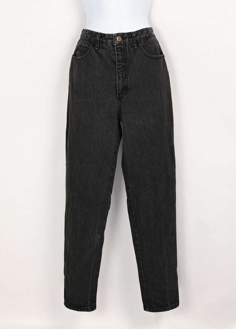 Vintage 90s Black MIMI High Waisted Straight Leg Denim Jeans - 11