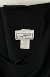 Vintage 80s Black CARY ROBBINS Polyester Midi Sheath Dress - 14