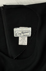Vintage 80s Black CARY ROBBINS Polyester Midi Sheath Dress - 14