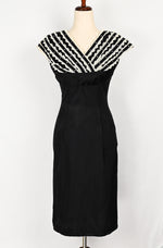 RARE Vintage 50s Black & White Lace THEO OF CALIFORNIA "Career Girl" Formal Dress