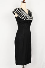 RARE Vintage 50s Black & White Lace THEO OF CALIFORNIA "Career Girl" Formal Dress