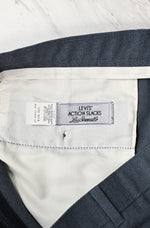 Vintage 70s/80s Greyish Blue LEVI'S Action Slacks Polyester Dress Pants