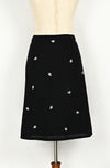 レディース ブラック Anthropologie Snak ホワイト 刺繍リーフ A ライン スカート - 4