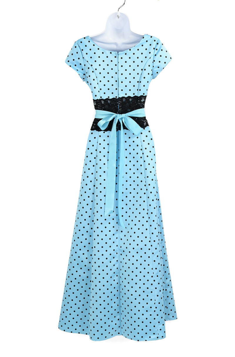 blue dress for baby girl 90s Polkadot Midi Dress (S) – Holy Thrift main image 1