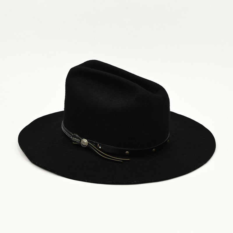 Vintage Black Wool EDDY BROS "Rogo II Western Cowboy Hat - 7-1/4