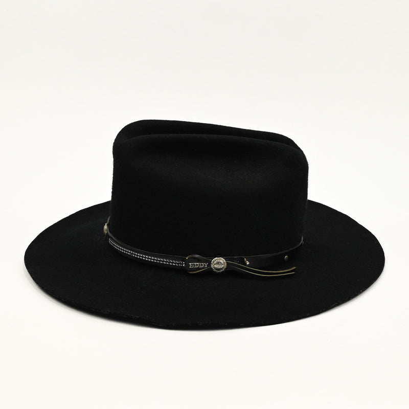 Vintage Black Wool EDDY BROS "Rogo II Western Cowboy Hat - 7-1/4