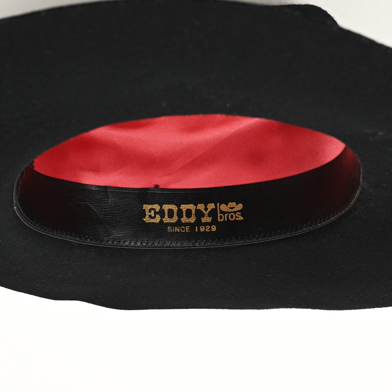 Vintage Black Wool EDDY BROS "Rogo II Western Cowboy Hat - 7-1/4