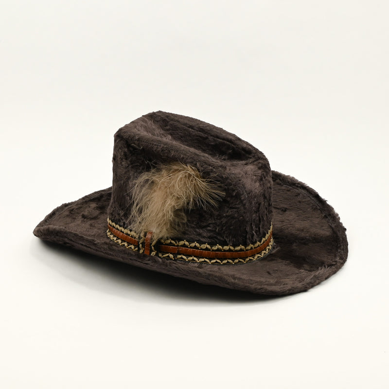 Vintage Greyish Brown Faux Fur ROCKMOUNT RANCHWEAR Custom Fitted Cowboy Hat - 17 Medium