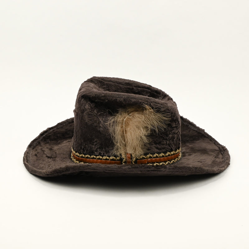 Vintage Greyish Brown Faux Fur ROCKMOUNT RANCHWEAR Custom Fitted Cowboy Hat - 17 Medium
