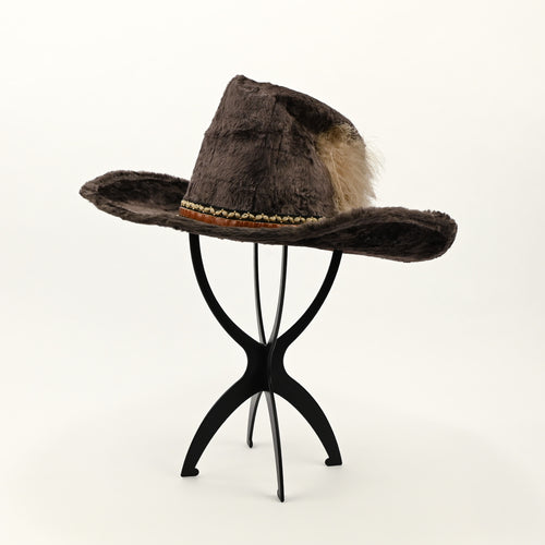 Vintage Greyish Brown Faux Fur ROCKMOUNT RANCHWEAR Custom Fitted Cowboy Hat - 17 Medium