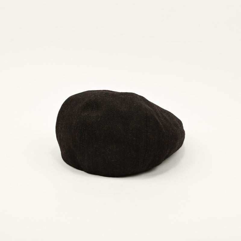 Dark Brown Chevron Wool BAILEY OF CALIFORNIA Newsboy Scally Cap - Small