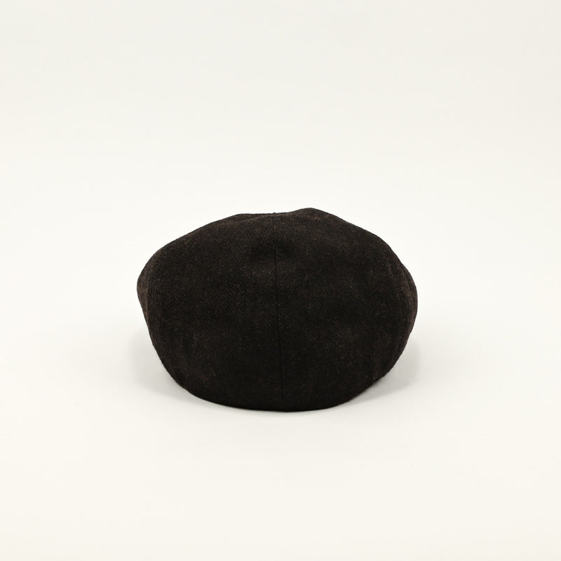 Dark Brown Chevron Wool BAILEY OF CALIFORNIA Newsboy Scally Cap - Small