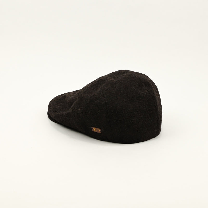Dark Brown Chevron Wool BAILEY OF CALIFORNIA Newsboy Scally Cap - Small