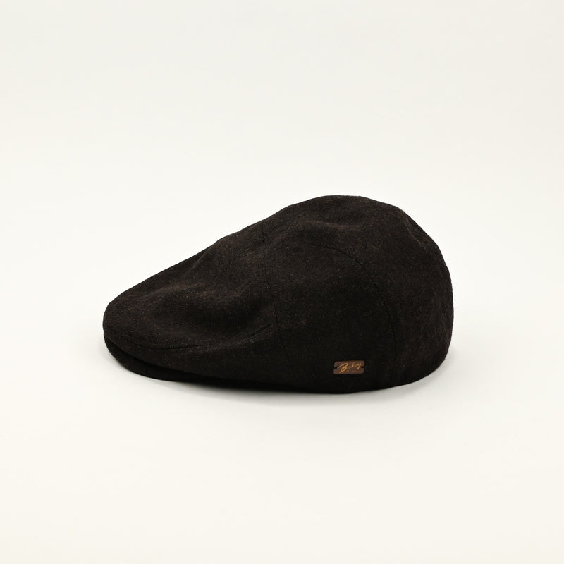 Dark Brown Chevron Wool BAILEY OF CALIFORNIA Newsboy Scally Cap - Small